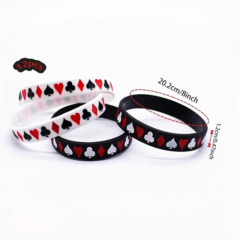 12pcs Silicone Bracelets Set Quirky Silicone Band Bracelet Wrist Band Enthusiast Wristbands Game Silicone Hand Chain