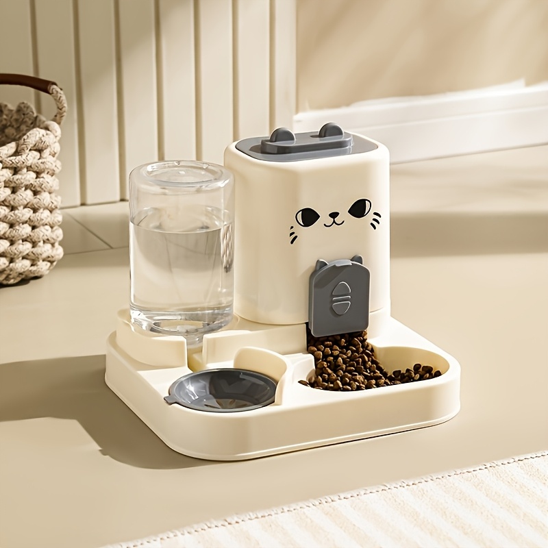 TEMU A For Travel! Cat Feeding With Water 2-in-1, Dry And Wet Separation Large Capacity, No Required, Care For Your Pet's