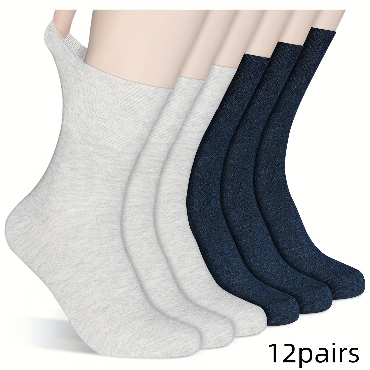Footstar Lot 6 Paires Chaussettes Courtes Sans Couture Diabétique – Coton Haut De Gamme – Homme & Femme