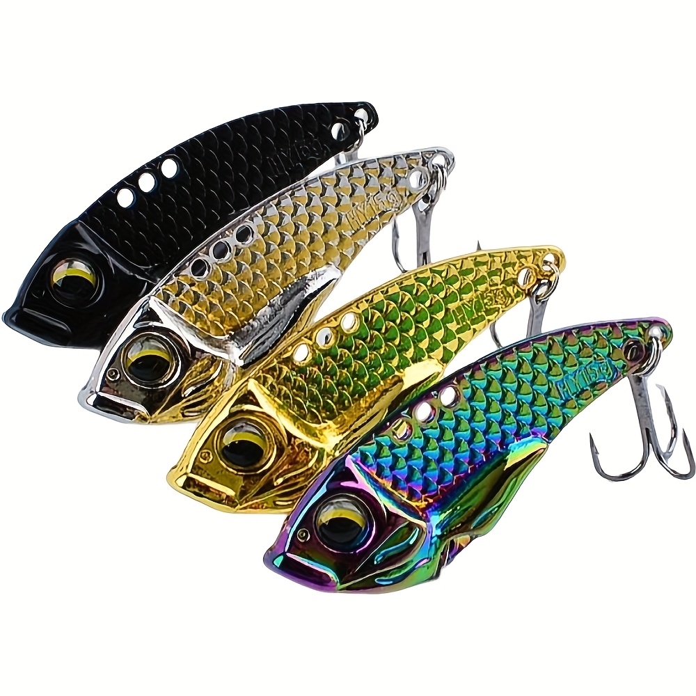 Image of Vibrating Sequin 5g7g10g15g Long Casting Vib Fishing Lure - Artificial Bait, Sinking Spinner Spoon Swimbait, Alloy, 4pcs, Fishing Lure | Vibrating Lure, Fishing Lures