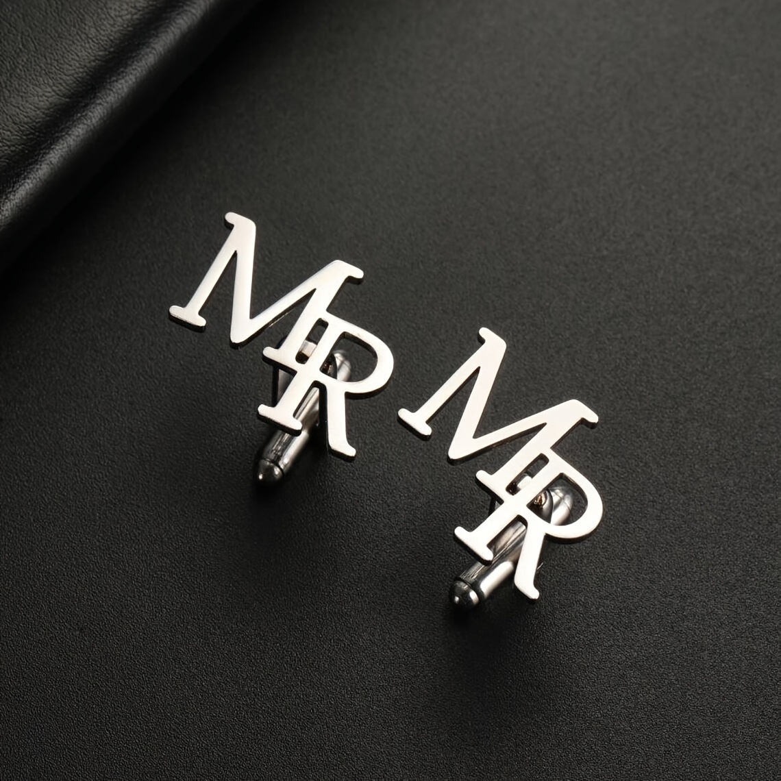 Custom Two-letter Cufflinks, Stainless Steel Minimalist Initial Cufflinks, Simple Gentleman Shirt Cufflinks, Popular Men's Jewelry, Language To English