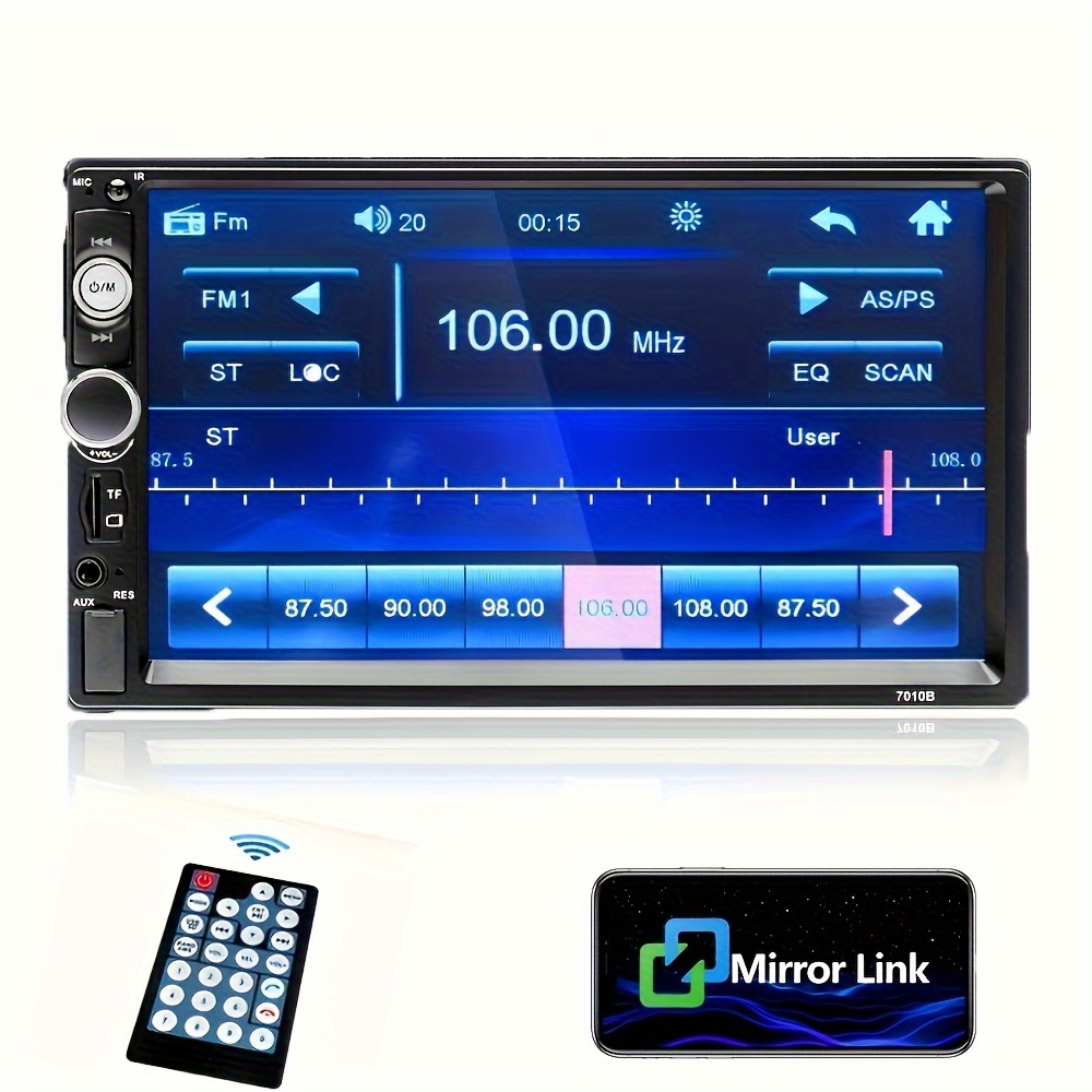

7 Inch Car Stereo Double Din Radio Touch Screen Wireless Handsfree Mirror Link Usb Sd Fm Multimedia Radio With Wireless Remote Control Car Audio Receivers