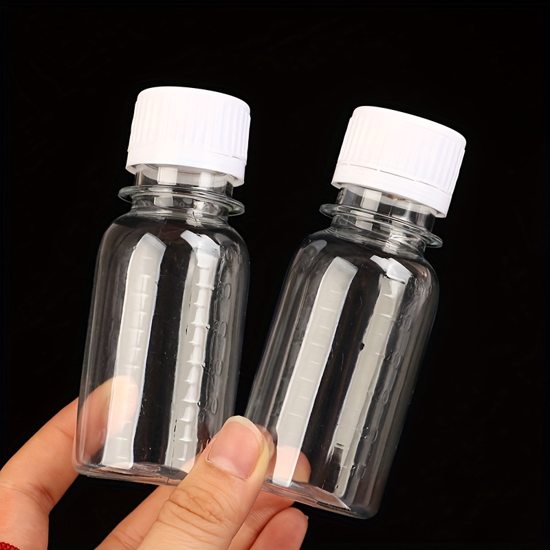 

5pcs Mini Plastic Juice Bottles, 2.03oz, Unscented, Clear Containers With Caps