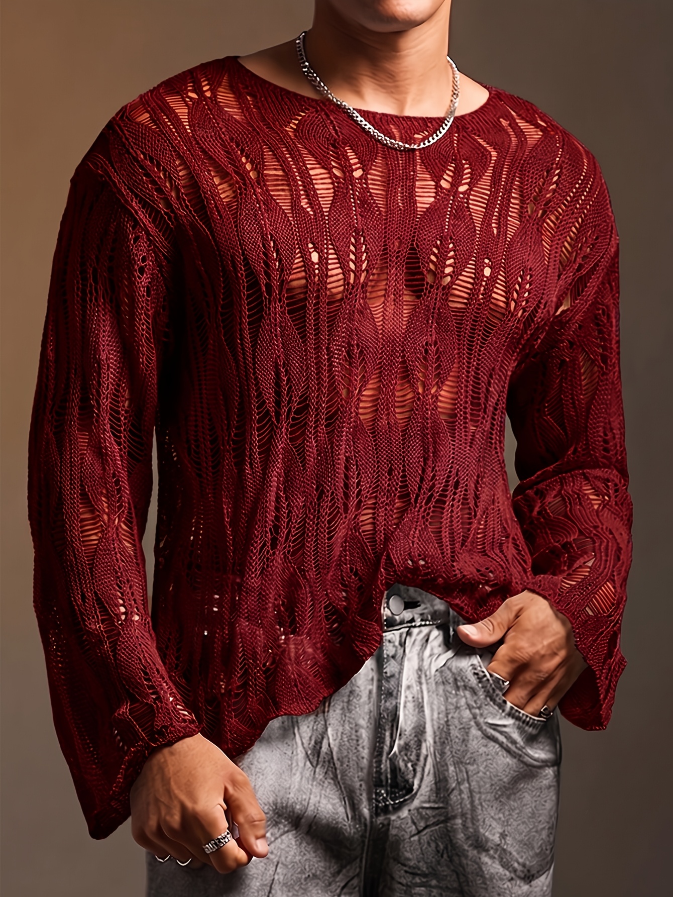 Men's Stylish Versatile Knitted Long-Sleeve Pullover