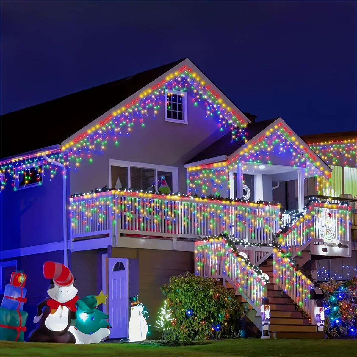 TEMU 1 Set Outdoor Christmas Ice Column Lights With 96 Leds, 8 Lighting & Battery - Multicolor (no Single-color) Ice/icicle Lights Suitable For