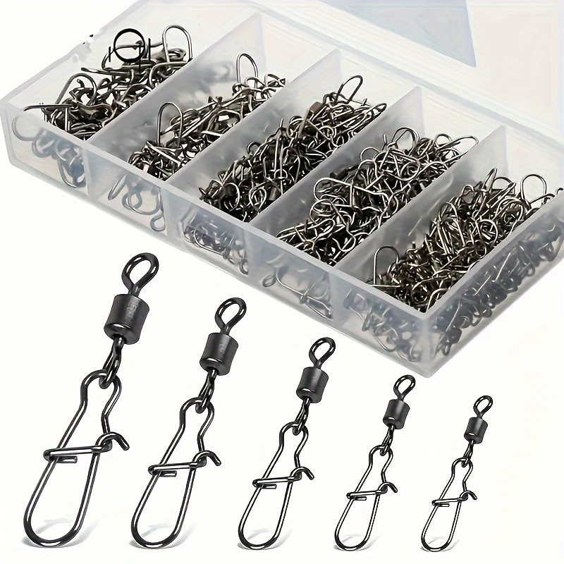

211pcs/96pcs/ Angler's Choice: American Rolling Swivel Interlock Pin fishing Accessories - Available In Multiple Sizes (2#-10#) For Optimal Performance And Versatility