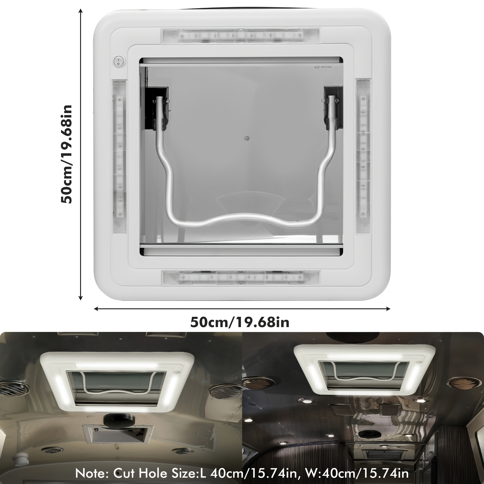 TEMU Coulissante pour Camping-Car, Ventilation de Toit pour Camping-Car, Ouverture de Ventilation pour Toit de Motorhome, Cadre en d'Aluminium,