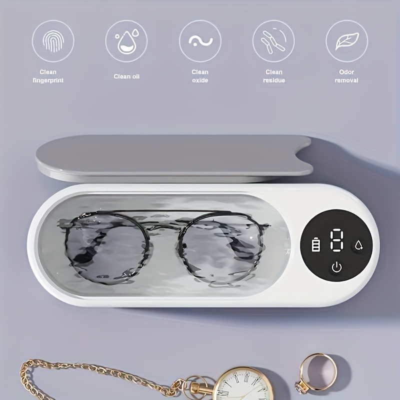 

1 Portable Jewelry Cleaning Machine, Travel Wireless Cleaning Machine, Home Glasses Care Machine, 360 ° Cleaning, Usb Charging, Suitable For Glasses, Braces, Braces, Jewelry, Watches, Necklaces