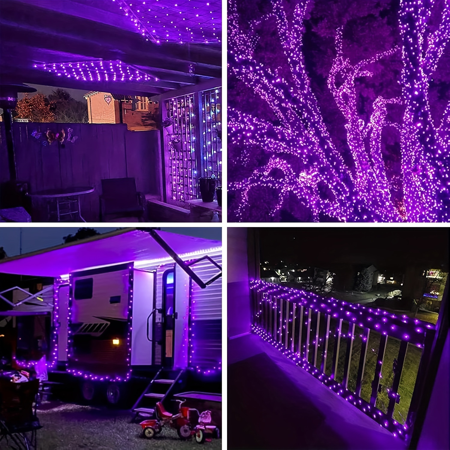 Solar String Lights - 8-Mode Outdoor Solar-Powered Christmas Tree Lights with Built-in Battery, Remote Control & Light Sensor, Durable Plastic, Courtyard, House Party, Wedding, Halloween & Christmas Decorations, Solar Christmas Lights