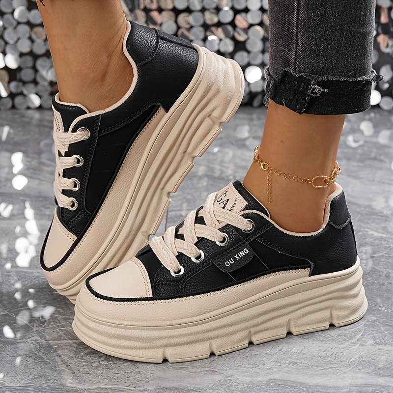 Auoe Women's Casual Athletic Shoes with Thick Sole