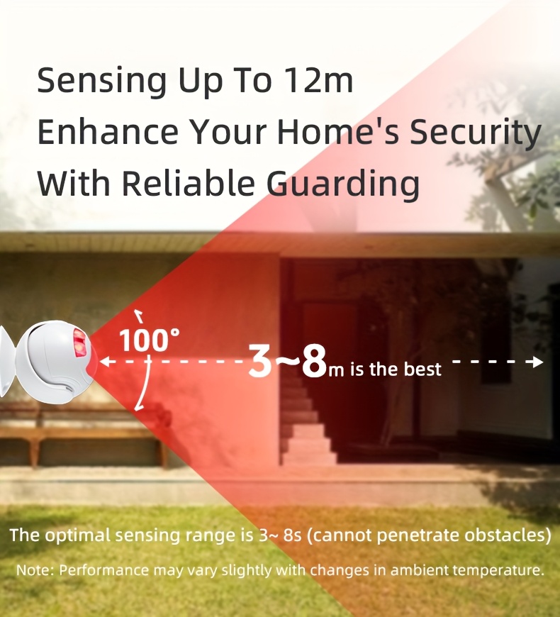 Sistema de Alarma de Seguridad Inalámbrico con Detector de Movimiento Infrarrojo y Timbre - Alimentado por Batería/USB de Doble Uso, Seguridad Inteligente para el Hogar con Alertas en Tiempo Real, Control Remoto