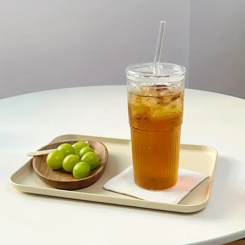 2 pack glass tumbler set with lids and straws 650ml leakproof reusable transparent drinkware for iced coffee smoothies ideal for office camping home use gift friendly Product details 5
