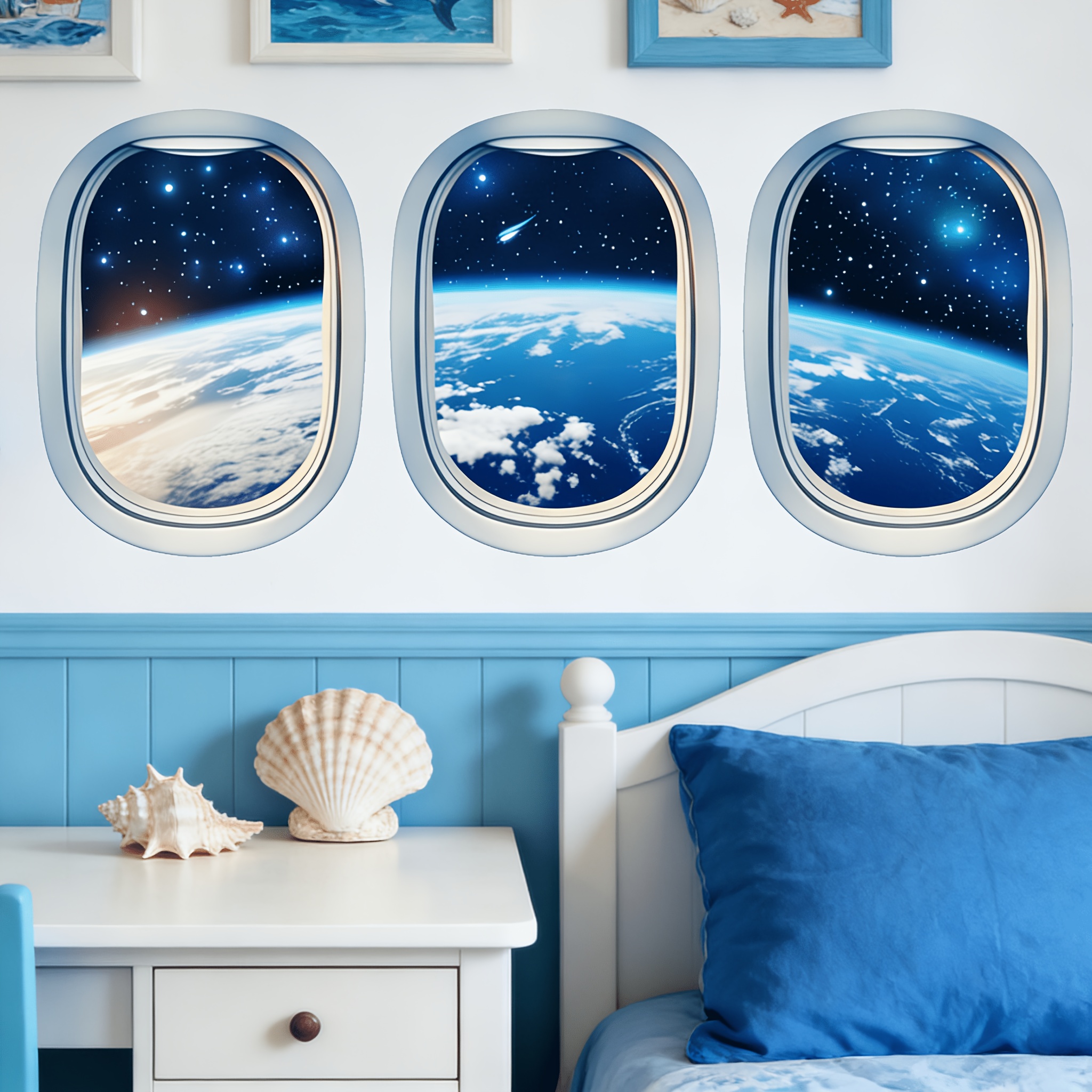 Image of Starry Sky Simulation Window - Pattern. Suitable For Living Rooms, Bedrooms, Etc. Self-adhesive Waterproof And Detachable Use Sticker. Vinyl Matte Surface, Used For And Decoration.