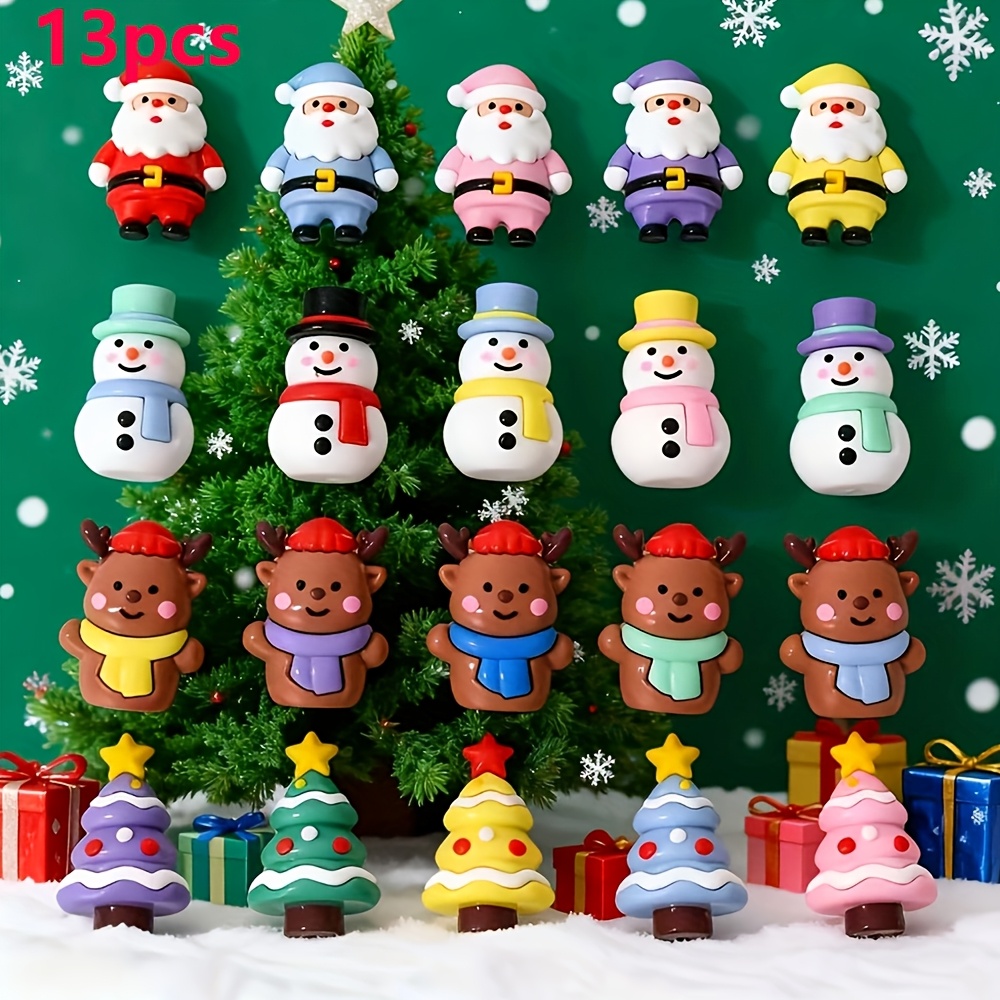 TEMU 13 pezzi di perline 3D in silicone a tema natalizio con personaggi come babbi natale, alberi di Natale, pinguini, per l'aggiunta di gioielli per