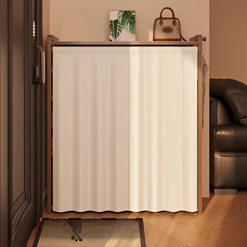 item picture 1pc freestanding large capacity multi tier shoe rack with hanging curtain a small narrow a multifunctional shelf for storing miscellaneous items with strong load bearing