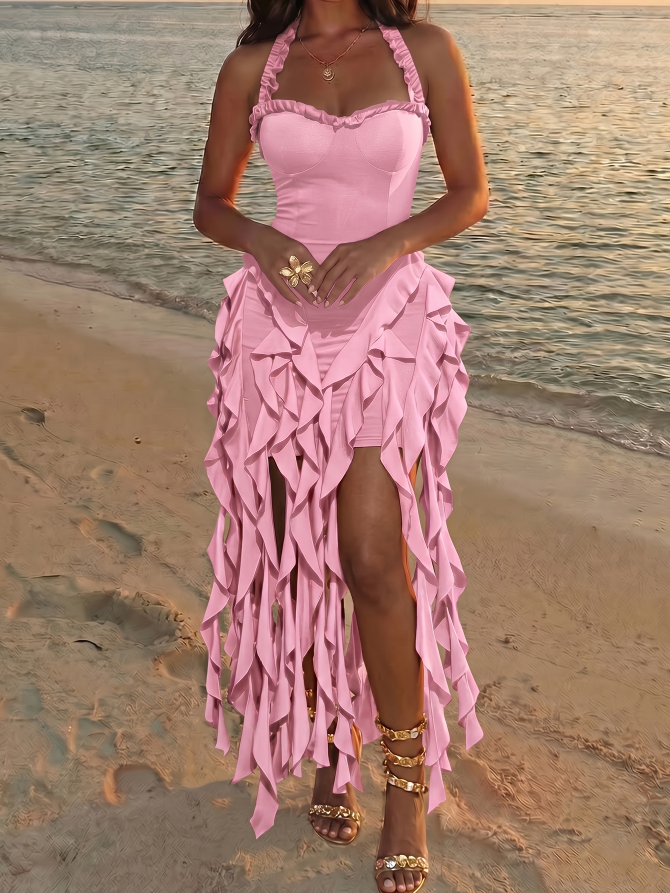 wedding dress beaded top satin bottom Two-piece with Skirt Color:Pale blue festive styles The floor 2000s Outfit Ideas with