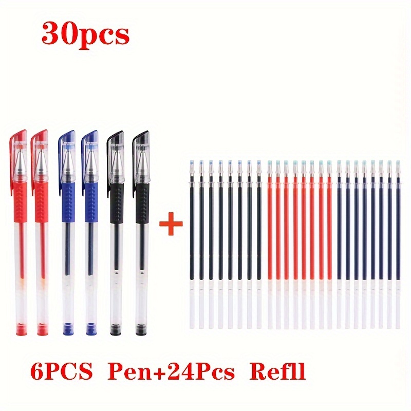 

30pcs, 30 Sets Of Neutral Pens, Perfectly With Finished Pens + Black + Blue + Refills, . Suitable For Learning Supplies, Office Stationery