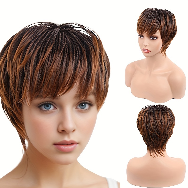 

Chic Cut Wig With Bangs For Women - Synthetic Straight Hair, Heat Resistant