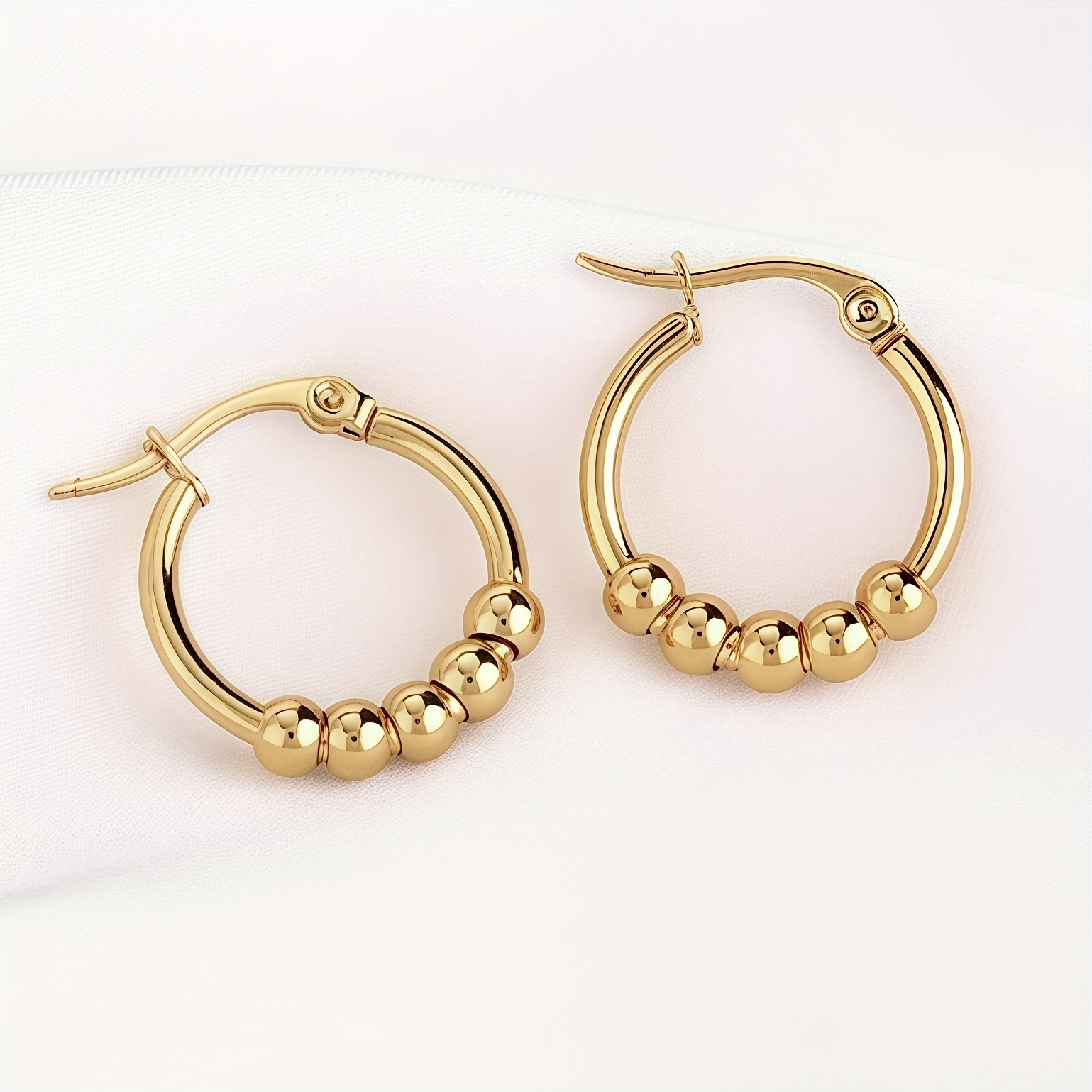 TEMU Boucles d'oreilles créoles rétro en acier inoxydable hypoallergénique, confortables à , exquises et polyvalentes, et , adaptées ou aux fêtes,