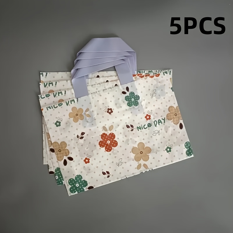 5pcs/10pcs/20pcs Thickened Floral Pattern Tote Bags Shopping Bags Gift Bags, With Handles, Size 30 X 20