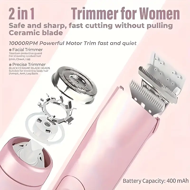 womens bikini electric 2in 1 dry wet bikini and facial usb rechargeable for bikini under legs face portable durable womens gift Product details 3