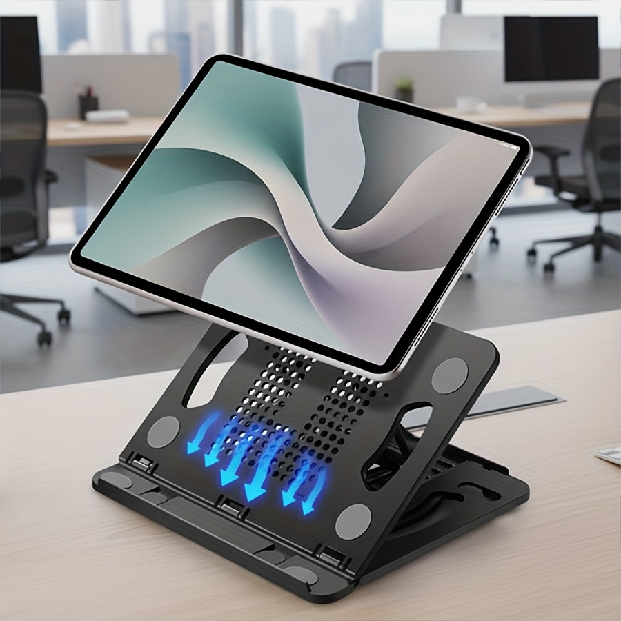 Abs Laptop/tablet Stand Features 360° Rotatable Base Heat Dissipation Design 8-level Height Adjustment Compatible With All Laptop/tablet Sizes