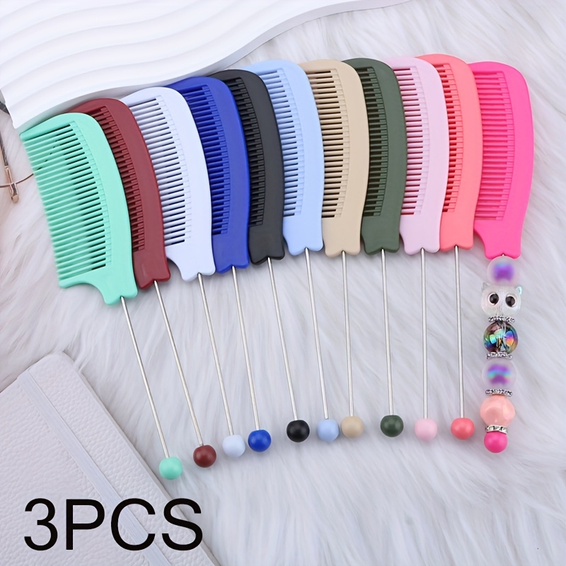 TEMU 3pcs/6pcs/9pcs Random Color Bead Comb Bead Comb Set Portable Diy Bead Comb Gift Suitable For Mothers, Lovers, Female , Colleagues