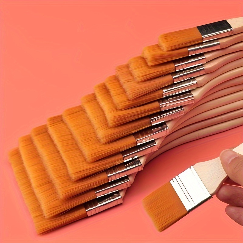 

12- Bristle Oil Painting Brushes, Bbq Bristle Paintbrushes In , , , Art Pen Brushes, Painting Grooved , Plastic Filaments