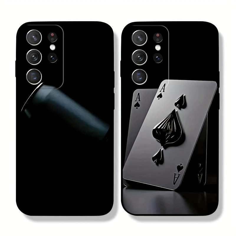 

Tpu Phone Case Compatible With Samsung Galaxy S20/s21/s22/s23/s24 Series - Durable Slim Fit Cover With Ace Of Spades Design - Shockproof Protective Case