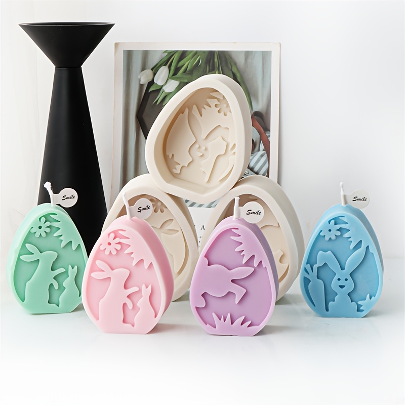 

Easter Bunny & Silicone Mold Set, Animal Themed Oval Candle Wax Molds, Diy Craft Epoxy Resin Molds For Plaster Ornaments, Minimalist Flat Design, With For Rabbit Lovers & Home Decor