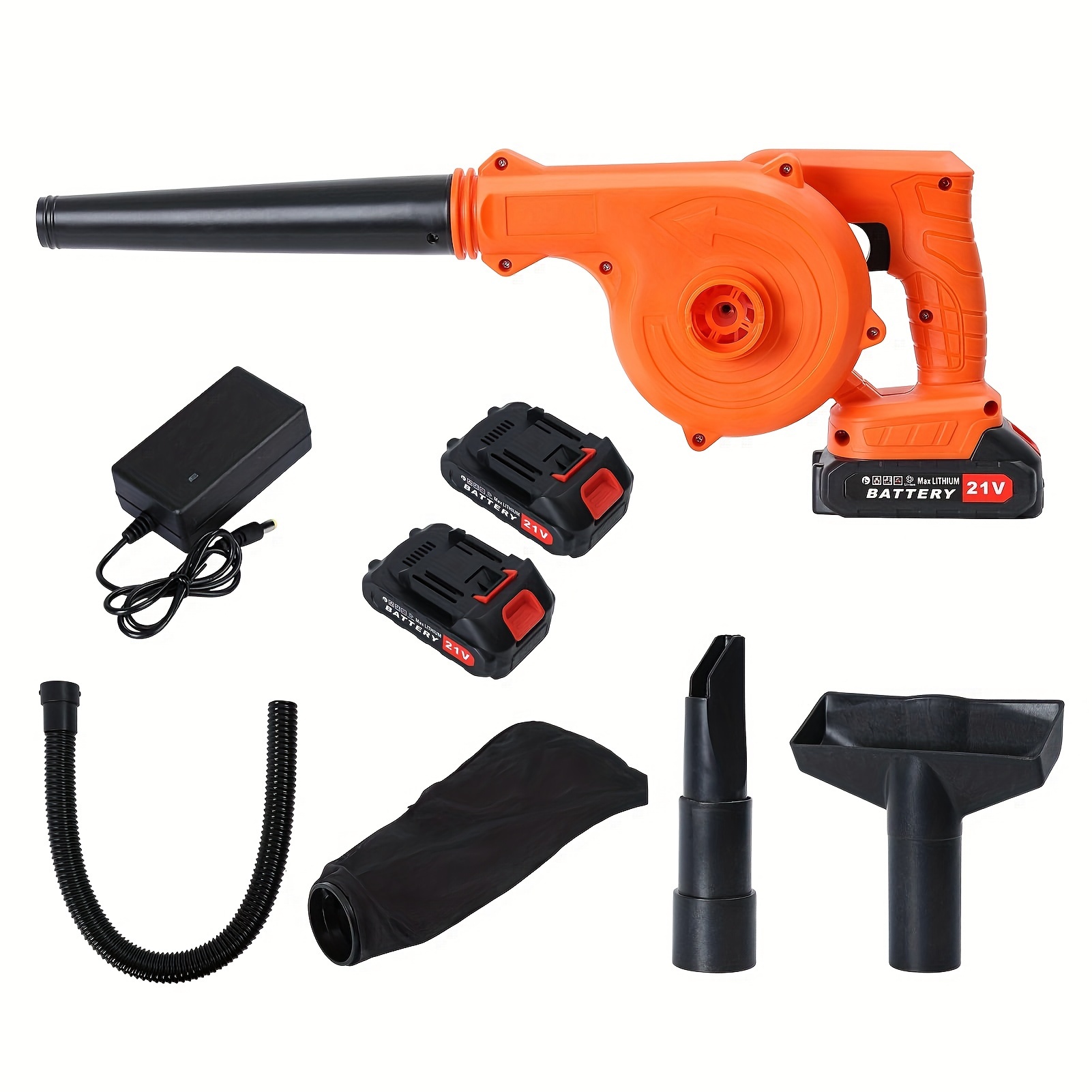 

Leaf Blower, 21v Cordless Leaf Blower With 2 Battery And Charger 150 Cfm 2-in-1 Electric Leaf Blowers & Vacuum Lightweight Mini Cordless Leaf Vacuum, Blowers For Lawn Pet Clean Car Clean