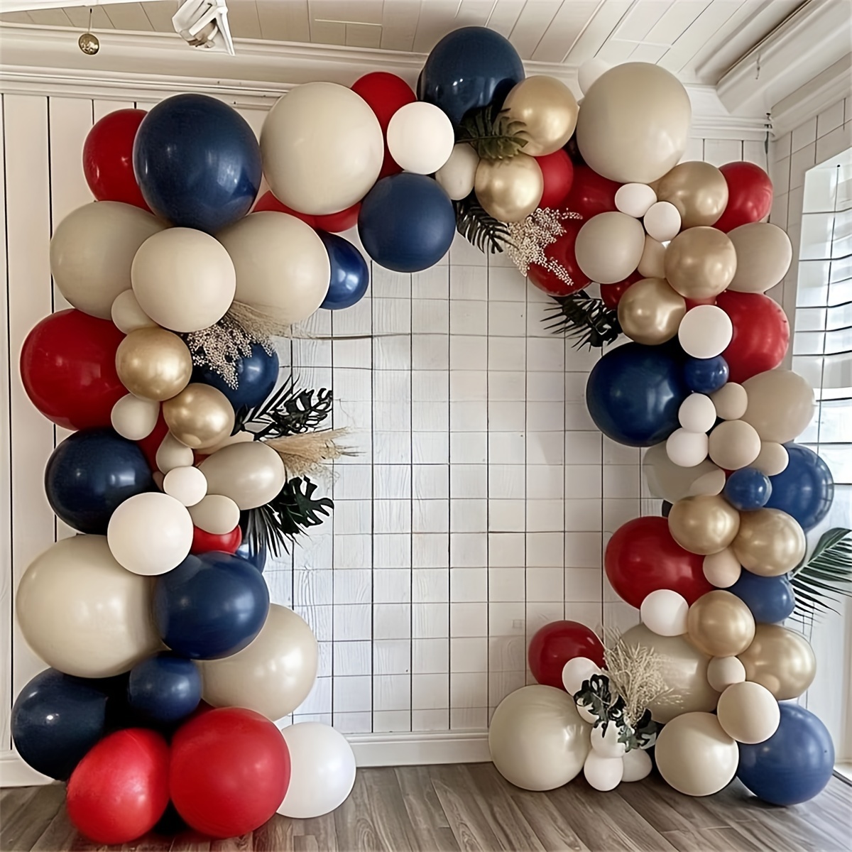 Red, White, And Blue Balloon Garland Arch Kit For Nautical