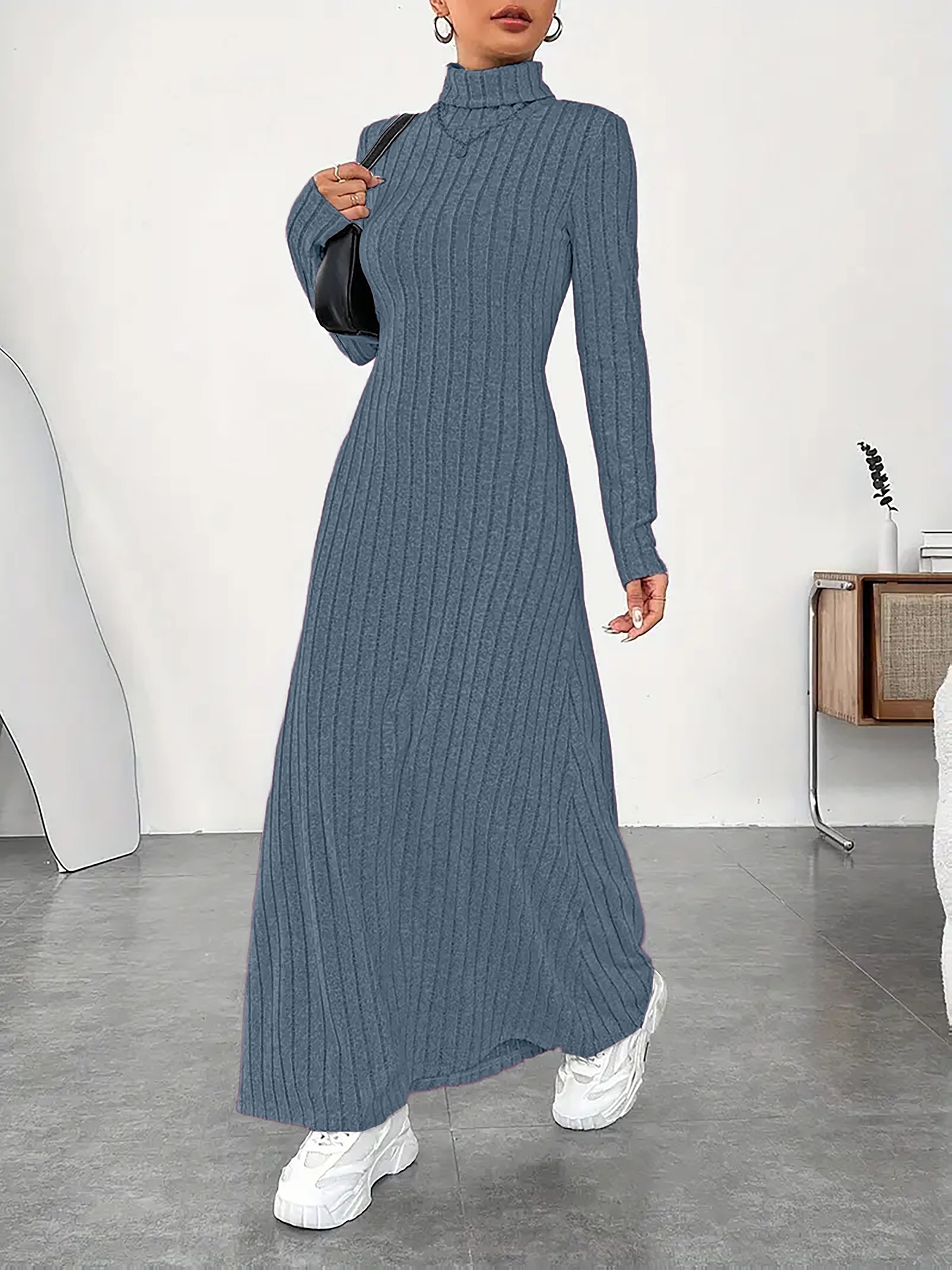 slim fit dress slacks High neck long sleeve fit and flare maxi dress – John Paul Ataker main image 0