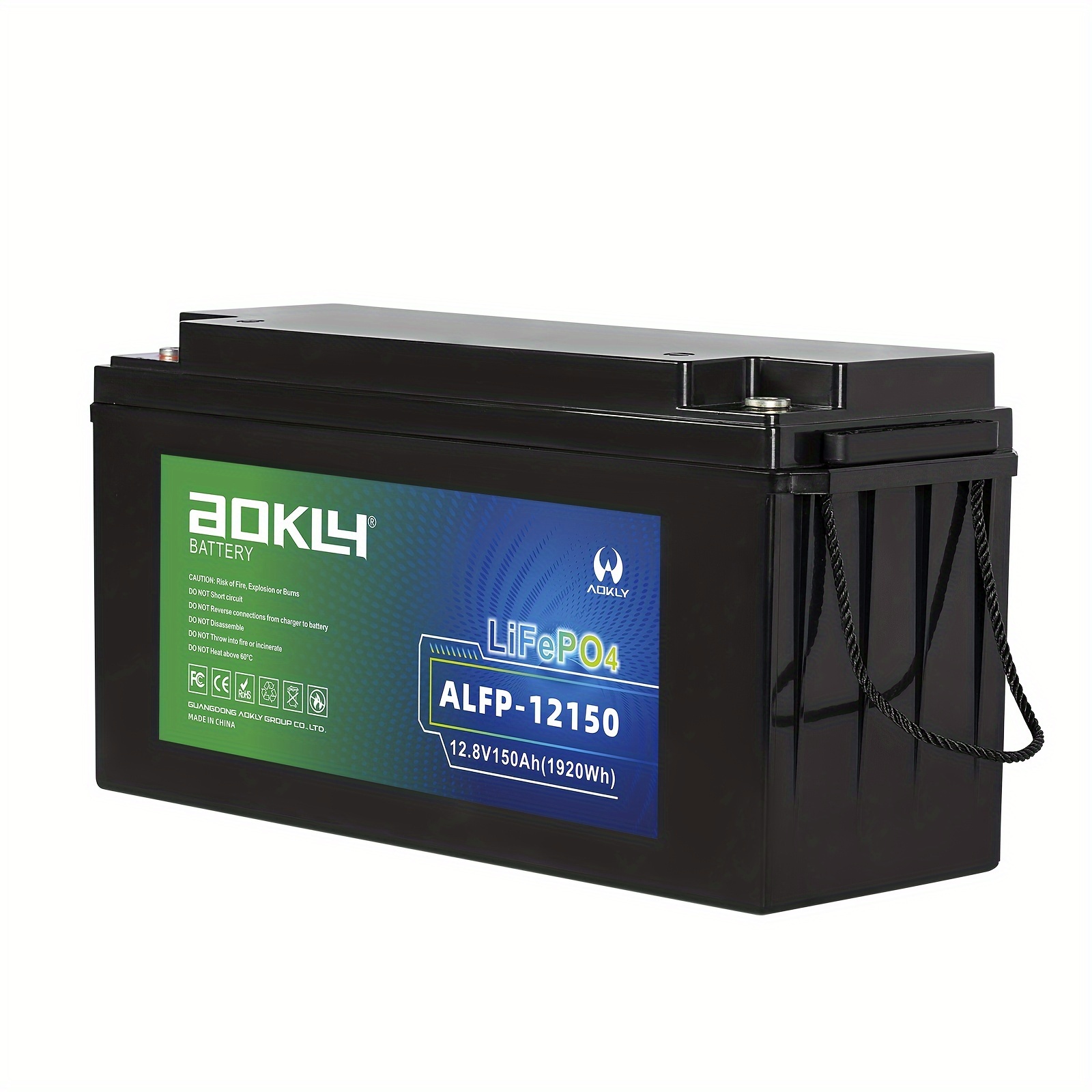 

Aokly 12v Lithium Rv Battery 150ah Deep Cycle Lifepo4 Off- For Home & Outdoor Use, Compatible With Solar Panel