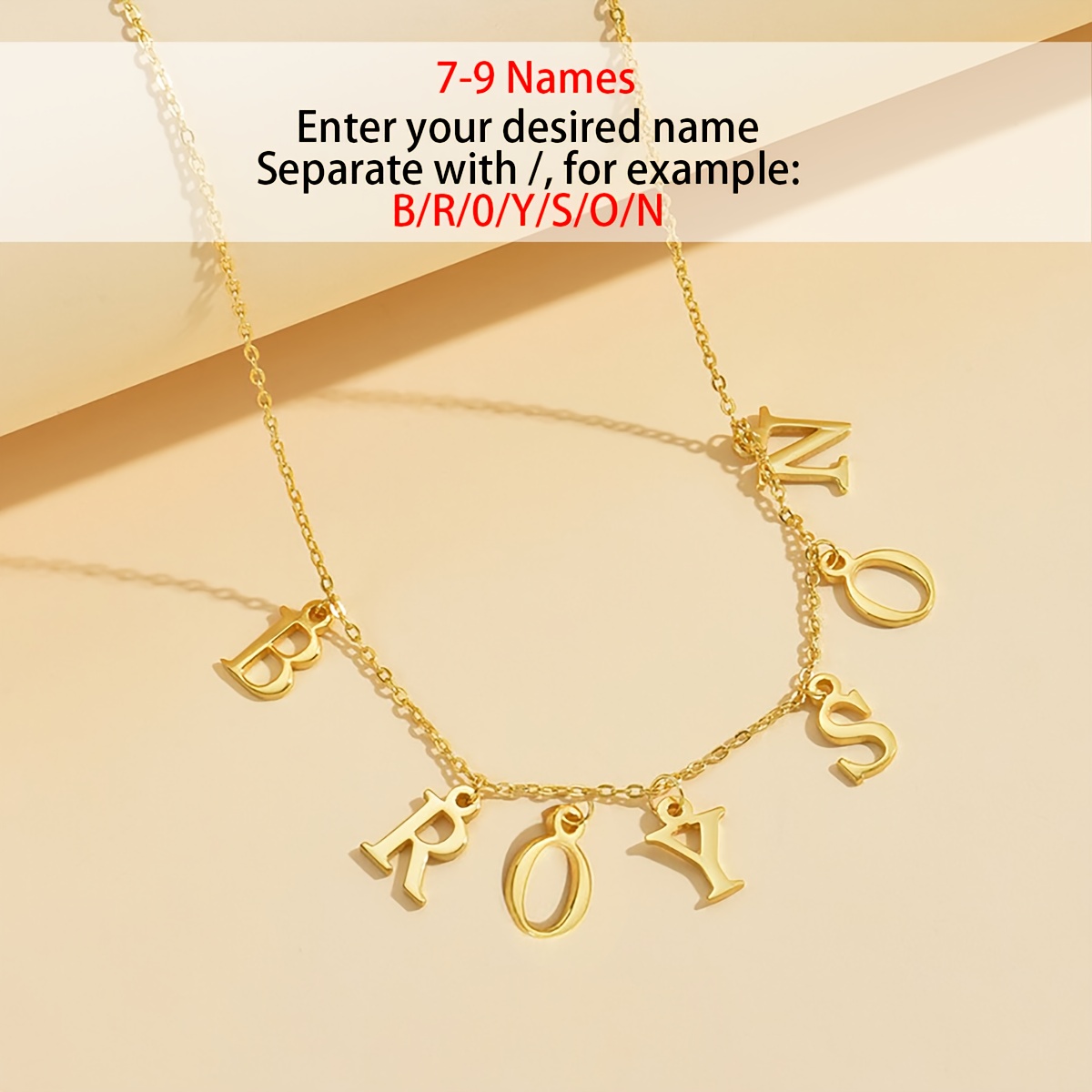 TEMU Personalized Initial Name Necklace | Custom Letter Pendant | 304l Stainless Steel | Customizable With 1-9 Letters | Letter Necklace | Handmade