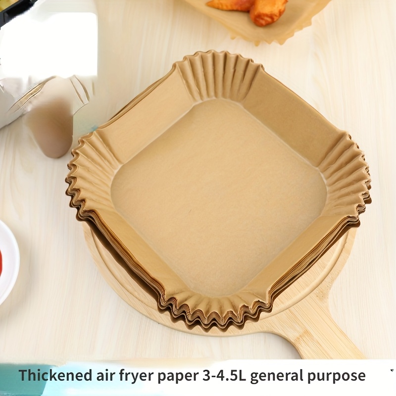 50 100pcs air fryer disposable paper liner air fryer 6 3 7 9 inch liner suitable for 2 8 qt non stick parchment paper for frying baking cooking baking and microwave oil proof tray non stick silicone oil paper kitchen accessories details 1