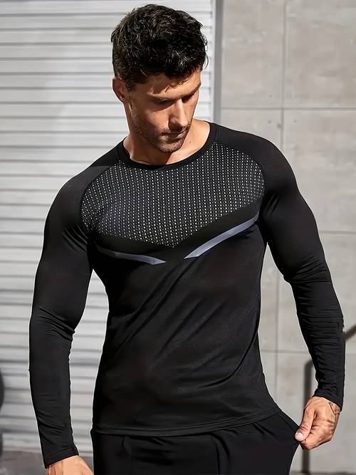 larawan ng item 1pc compression shirt para sa | kumportableng sports printed t-shirt top, matuyo, , mataas ang , moisture wicking, sa - na sports, gym, running, ball games