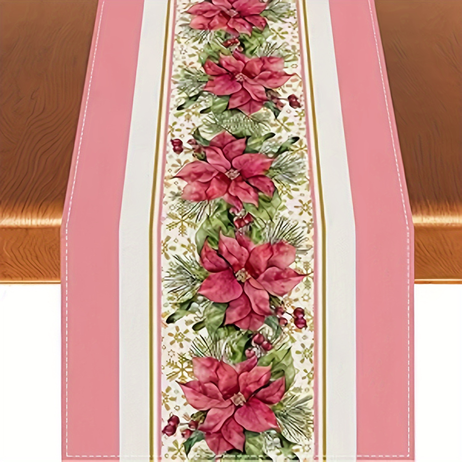 

Striped Christmas Table - Polyester, For Dining & Decor