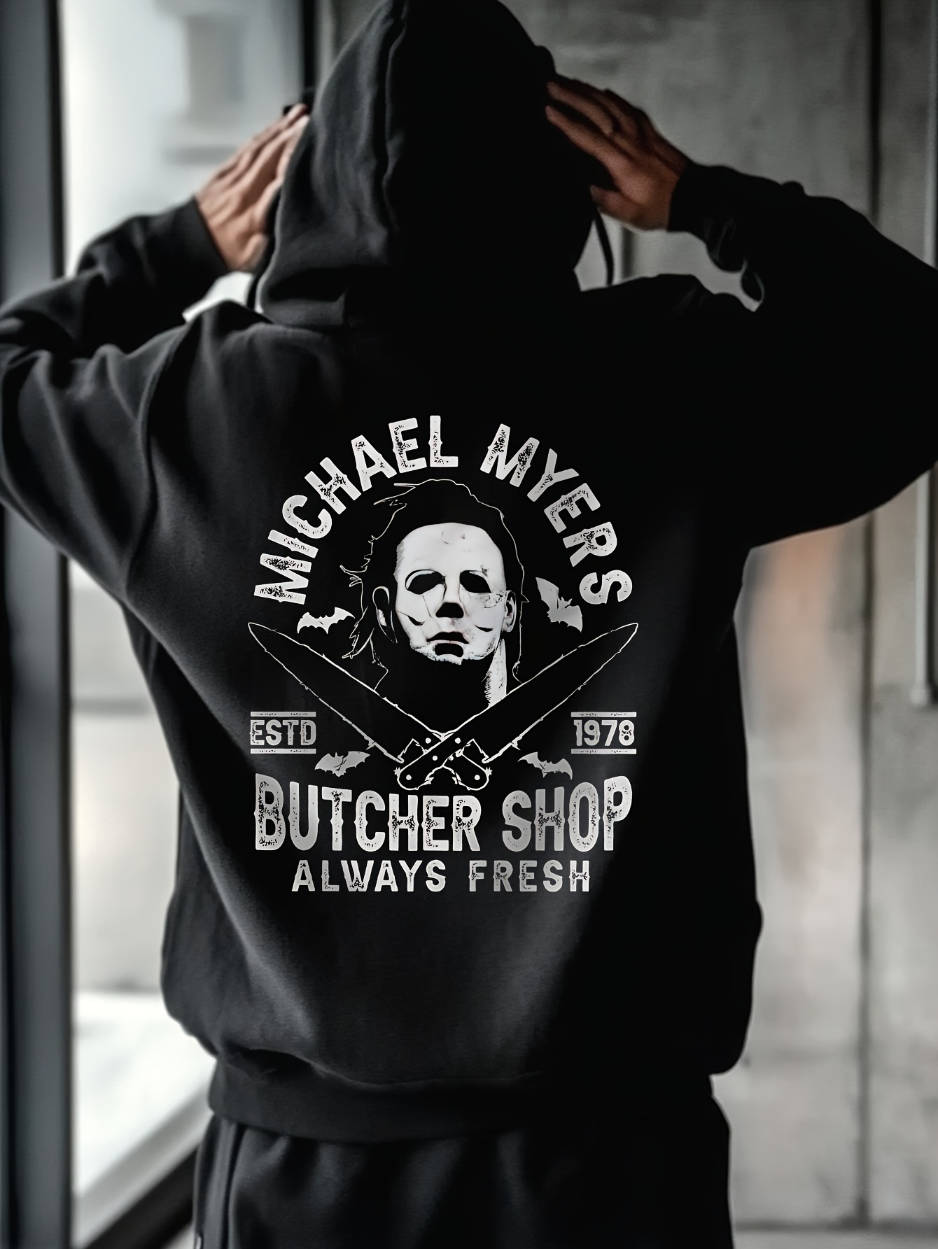 mens halloween graphic hoodie black horror Temu Canada