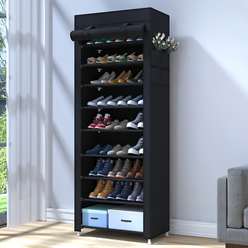 

Shoe Cabinet With Dust Cover, Non-woven Space-saving Shoe Rack With Large Capacity, Easy To , Portable Shoe Cabinet, Suitable For As Entrance, Storage Rack, Home And Dormitory Storage