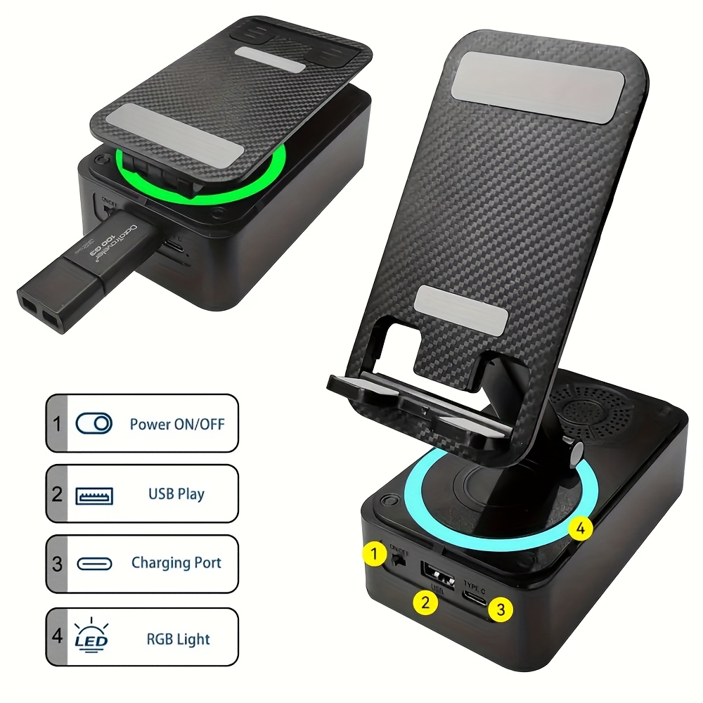 wireless phone stand 5 in 1 cell phone stand with wireless   adjustable phone mount for tablet for iphone   portable cellphone holder with base   sound emergency rechargeable electronic gadgets cool electronics Product details 3