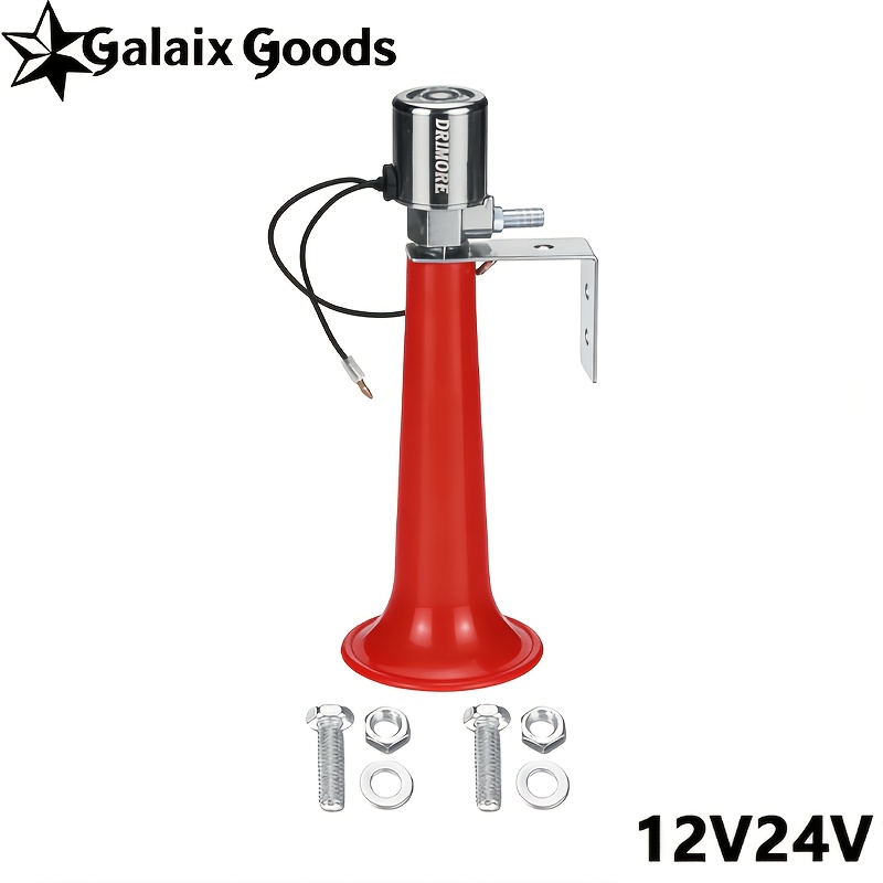 Image of Drimore 12v/24v Air Horn - Powerful & Durable Abs Truck Air Horn With , Universal Fit For Trucks, Buses, Cars, , Yachts - Hardwired Safety Horn