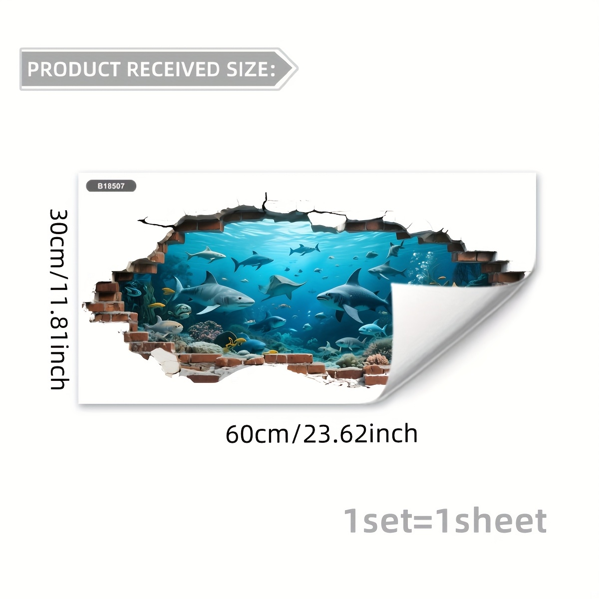1pc New Distressed Oval Bathtub Sticker Marine Bottom Creature Series Fun Bathroom Accessory Beautifying Decorative Sticker B18507