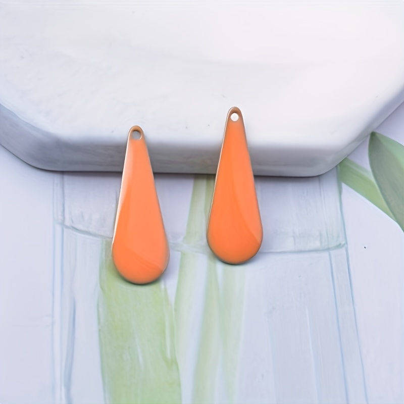 10pcs Double-Sided Enamelled Water Drop Charms for Jewelry Making