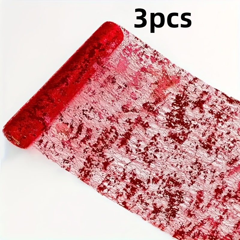 E-shop 3 Stück 28*275 cm Goldfolie Tischläufer Rolle, Tischdekoration, geeignet für Feiertagspartys, Hochzeitsdeko, Valentinstag, Geburtstag,
