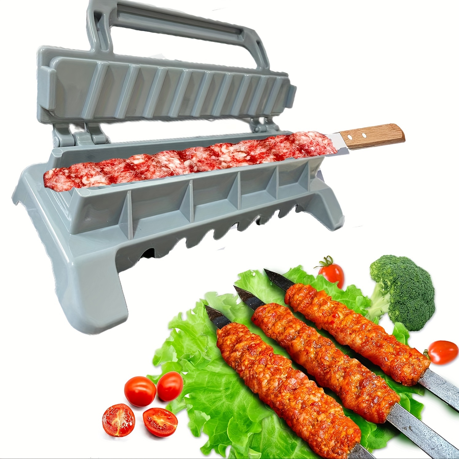 1pc BBQ Tool Meat Skewer Mold Meat Skewer Maker Outdoor Barbecue Gadget