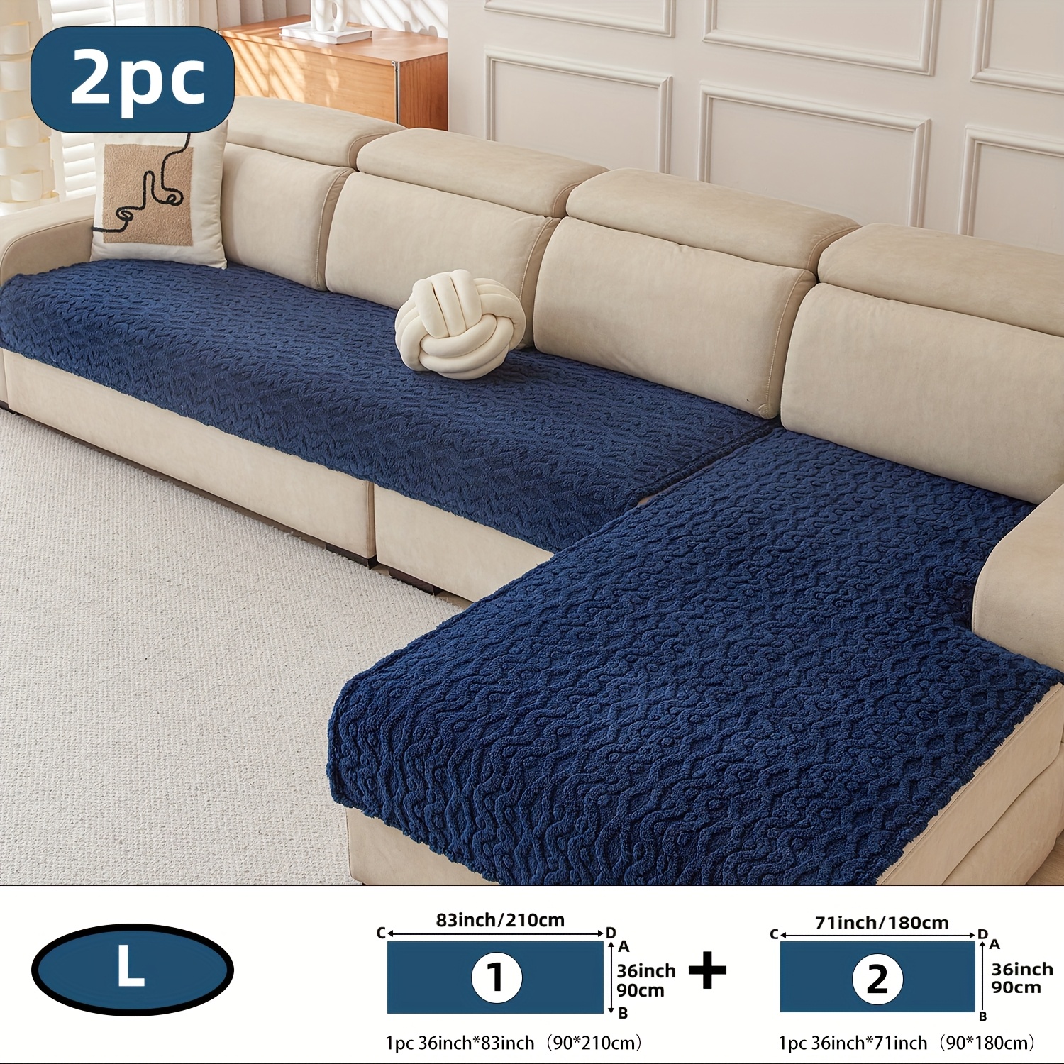 TEMU Set Of 2 Jacquard Sofa Cushions, Suitable For Living Room Sofas, Soft And Skin-friendly, Ideal For Sofa Protection And Decoration