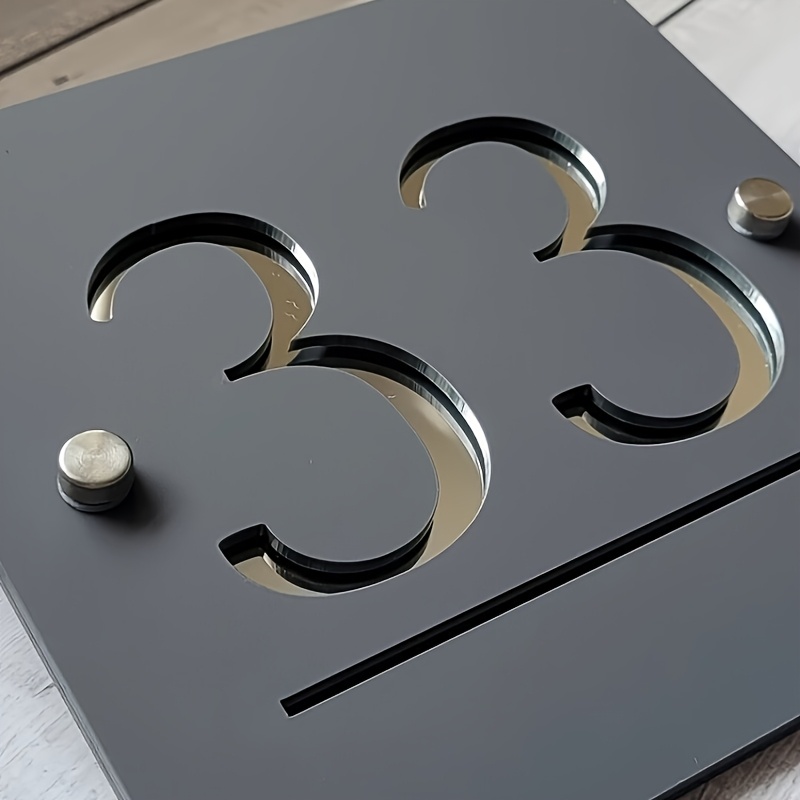 Custom Modern Matte Black &amp; Grey Acrylic House Number Sign, Personalized Polypropylene Wall Mount Address Plaque, Ideal for Valentine&#39;S Day &amp; Housewarming Gifts