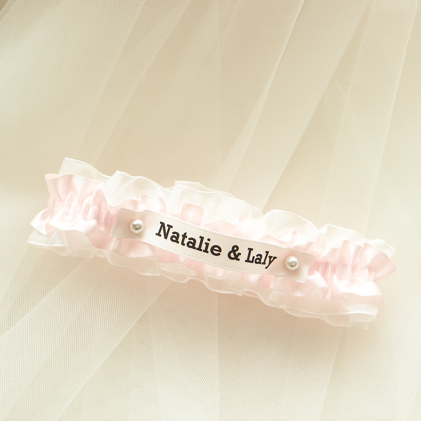 TEMU Custom Bridal Garter With Name Or Date Personalized Wedding Leg Garter For Bride, 7 Color Options, Elegant Keepsake For Wedding Night, Perfect