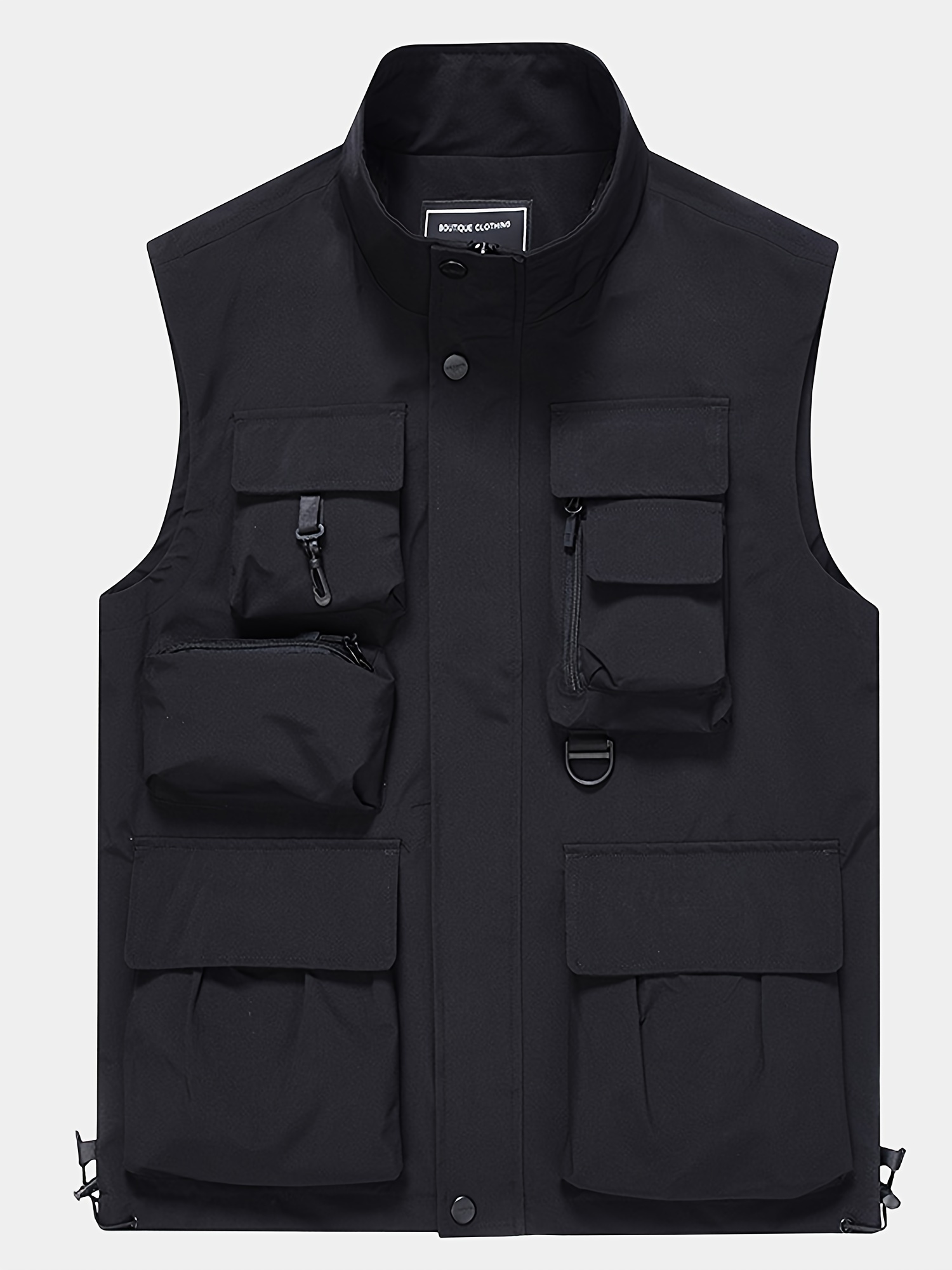 Multi Pockets Cargo Vest Men's Casual Outwear Stand Collar - Temu